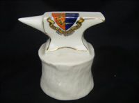 11350  Crested China  - Blacksmiths Anvil on round base - Great Yarmouth