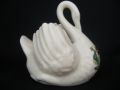 9366 Cylone Crested China Swan posey Holder - Ilfracombe