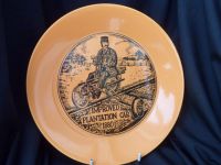 H491 Portmeirion Velocipedes - 10" Dinner Plate - Improved Plantation Car 1880 in Orange and unmarked.
