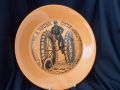 H493 Portmeirion Velocipedes - 10" Dinner Plate - A Water Cycle of 1890 in orange and unmarked