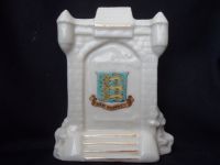 7306 Unmarked Crested China Model of the Castle Gates - Crest of New Romney in Kent