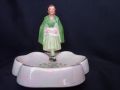 3265 Willow Art Crested China Lustre Model of 'Irish Colleen' pin dish fully Coloured Lucky White Heather Good Luck from Arthlone