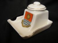 11865 Fairy Ware Crested China Model of an Ink Well with Lid - Weston Super Mare