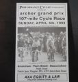 PJ561 Archer RC & Performance Cyclists International Grand Prix 107 Mile Cycle Race 1993 - Peter Longbottom Winner 1992