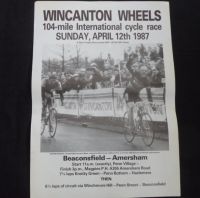 PJ643 Wincanton Wheels 104-Mile International Cycle Race Poster 1987 + Programme