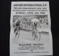 PJ642 Archer RC 104-Mile International Cycle Race Poster 1988 + Programme