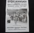 PJ641 Archer RC Grand Prix 107-Mile Cycle Race Poster 1991 - Steve Farrell winner 1990 race