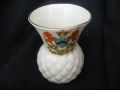 4754 - Clifton Crested China Thistle Vase with Inscription - Berekley (Somerset)