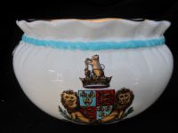 4268 WH Goss Crested China Large Size Bagware bowl with blue cord, - Walsall