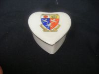 11167 Carlton Crested China Heart Shaped Pin Dish - Pembroke College Oxford