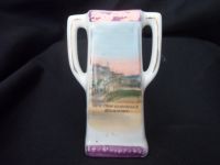 11881 Unmarked Crested China Tall Two Handled Vase - Transfer view from Bandstand Brighton