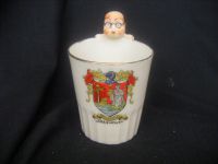10312 Arcadian Crested China Mr Pickwick on a Beaker - Scottish crest for Lossiemouth