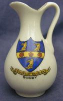 2673 Swan Crested China Canterbury Roman Ewer - Rugby Crest