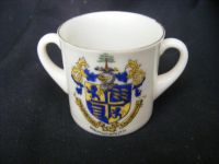 11128 Carlton Crested China Two Handled Loving Cup with Two Crests - Lyndhurst and Bournemouth Crests